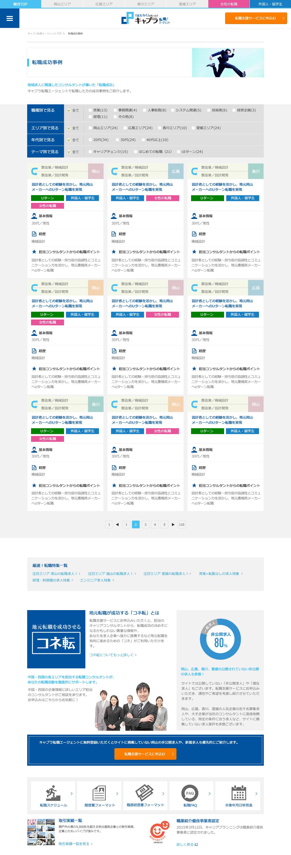転職エージェントサイト成功事例一覧